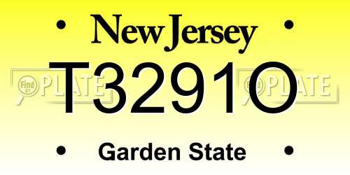 T3291O New Jersey License Plate