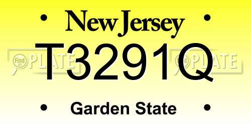 T3291Q New Jersey License Plate