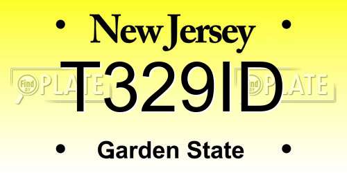 T329ID New Jersey License Plate