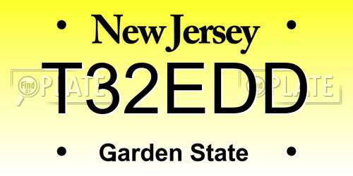 T32EDD New Jersey License Plate