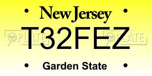 T32FEZ New Jersey License Plate