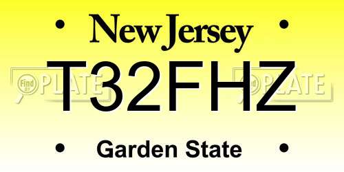T32FHZ New Jersey License Plate