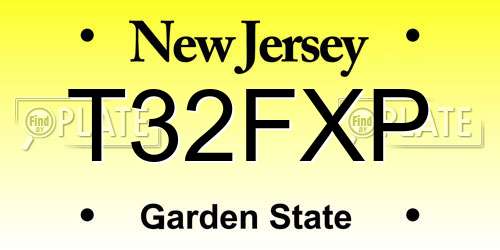 T32FXP New Jersey License Plate