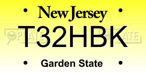 T32HBK New Jersey License Plate