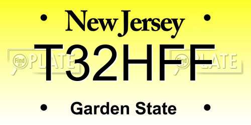 T32HFF New Jersey License Plate