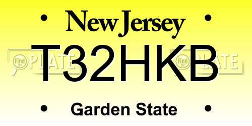 T32HKB New Jersey License Plate