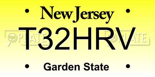 T32HRV New Jersey License Plate