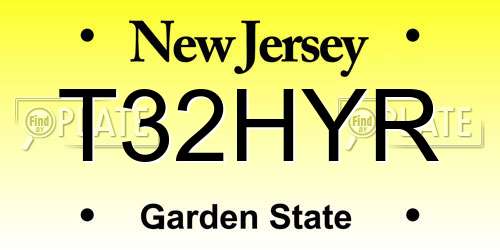 T32HYR New Jersey License Plate
