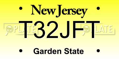 T32JFT New Jersey License Plate