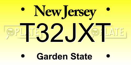 T32JXT New Jersey License Plate