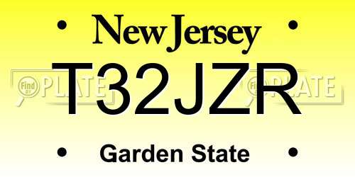 T32JZR New Jersey License Plate