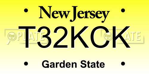 T32KCK New Jersey License Plate