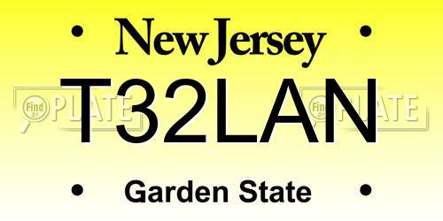 T32LAN New Jersey License Plate