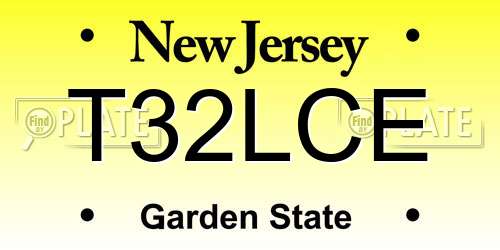 T32LCE New Jersey License Plate