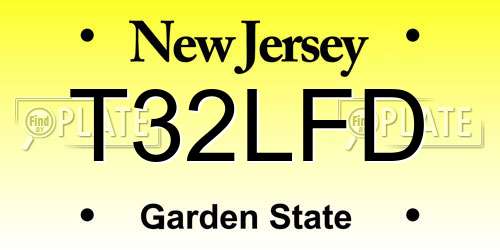 T32LFD New Jersey License Plate