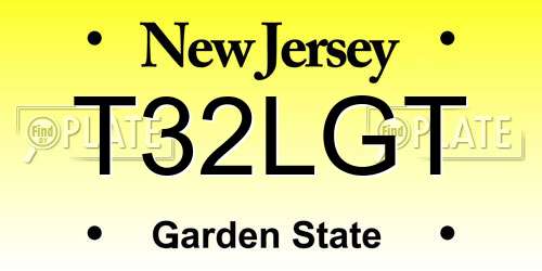 T32LGT New Jersey License Plate