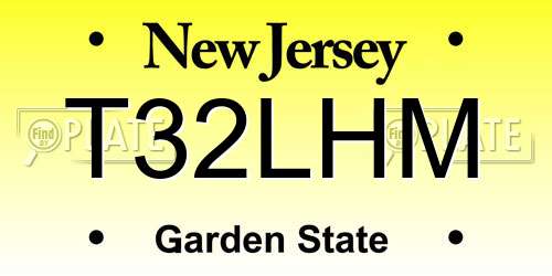 T32LHM New Jersey License Plate
