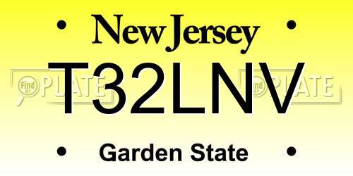 T32LNV New Jersey License Plate