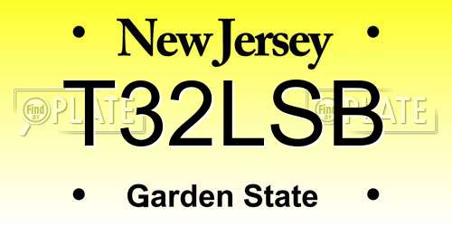 T32LSB New Jersey License Plate