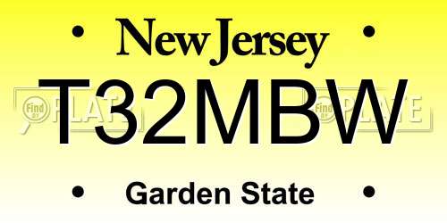 T32MBW New Jersey License Plate