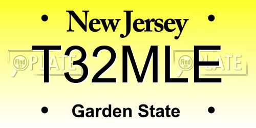 T32MLE New Jersey License Plate