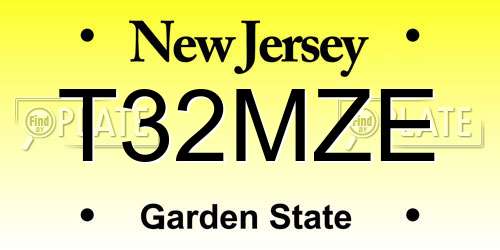 T32MZE New Jersey License Plate
