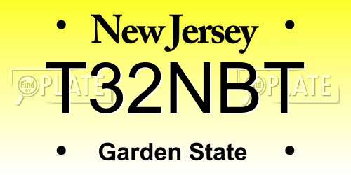 T32NBT New Jersey License Plate