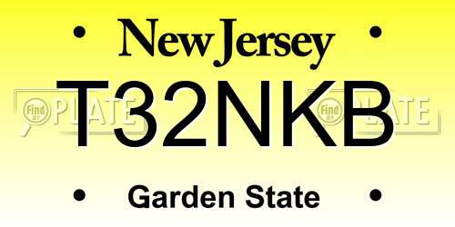 T32NKB New Jersey License Plate