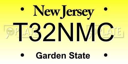 T32NMC New Jersey License Plate