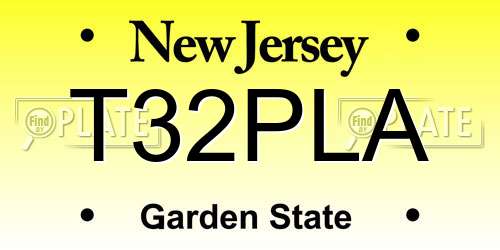 T32PLA New Jersey License Plate