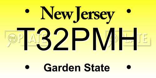 T32PMH New Jersey License Plate