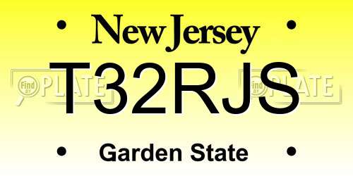 T32RJS New Jersey License Plate