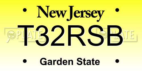 T32RSB New Jersey License Plate