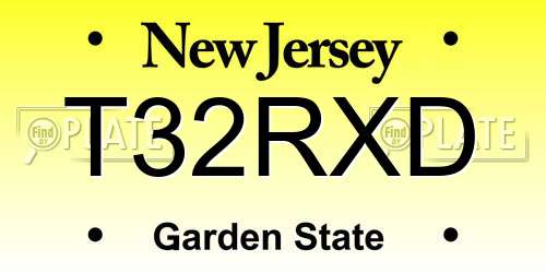 T32RXD New Jersey License Plate