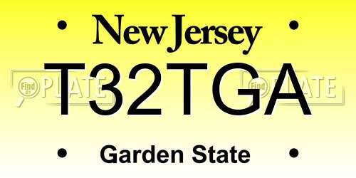 T32TGA New Jersey License Plate