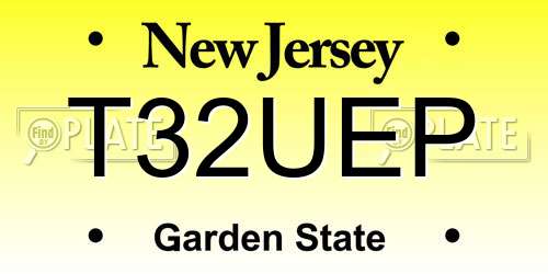 T32UEP New Jersey License Plate