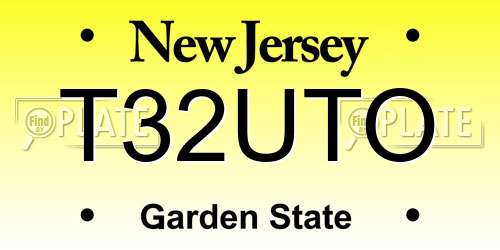 T32UTO New Jersey License Plate