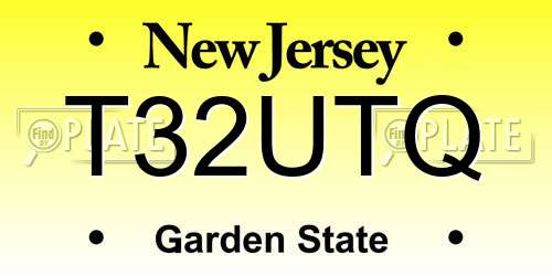 T32UTQ New Jersey License Plate
