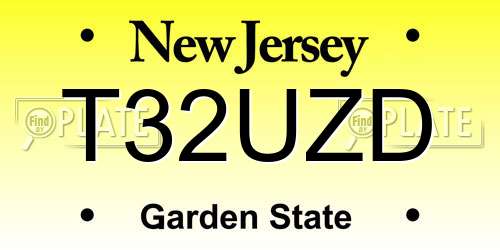T32UZD New Jersey License Plate