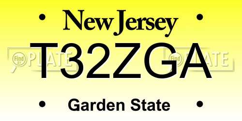 T32ZGA New Jersey License Plate