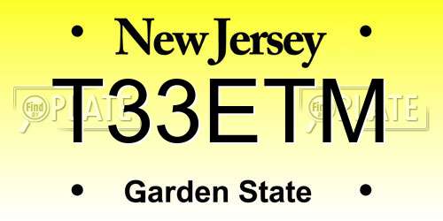 T33ETM New Jersey License Plate