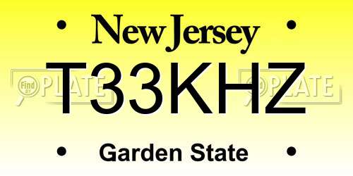 T33KHZ New Jersey License Plate