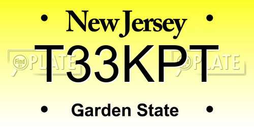 T33KPT New Jersey License Plate