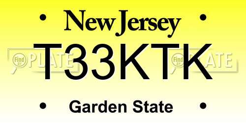 T33KTK New Jersey License Plate