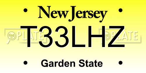 T33LHZ New Jersey License Plate
