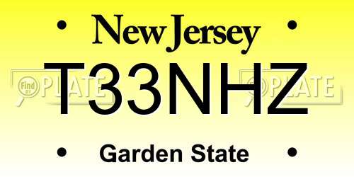T33NHZ New Jersey License Plate
