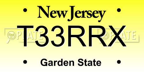 T33RRX New Jersey License Plate