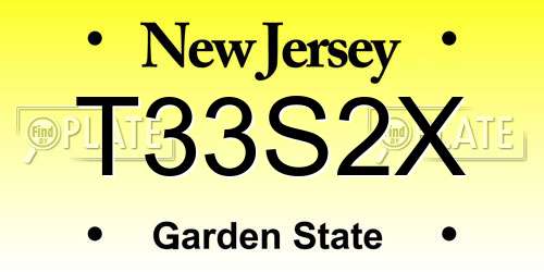 T33S2X New Jersey License Plate
