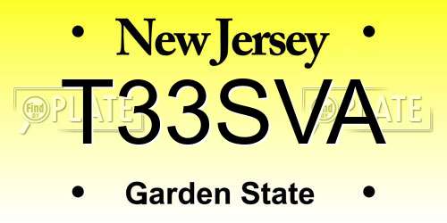 T33SVA New Jersey License Plate
