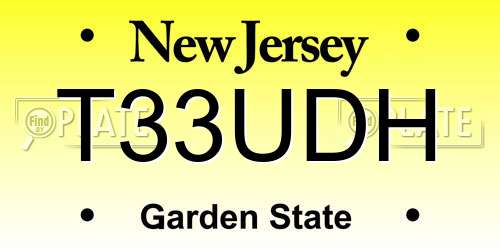 T33UDH New Jersey License Plate